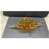 Image 2 : Mid-Century Amber and Orange Swirled Art Glass Sculptural Centerpiece Bowl, 4 1/2 × 16”