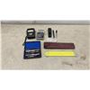 Image 1 : Faber-Castell Slide Rule, Rapidman 808 Calculator, Vintage Drafting Compass Set