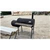 Image 1 : Omaha Grills Offset Smoker and Grill, with Side Firebox, Wood Side Shelf, and Grates