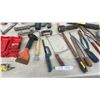 Image 5 : Assortment of Hand Tools, Squares, Clamps, Putty Knives, Pliers, Saws