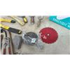 Image 8 : Assortment of Hand Tools, Squares, Clamps, Putty Knives, Pliers, Saws