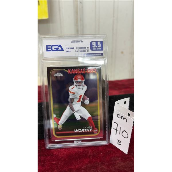 Graded Xavier Worthy Rookie Football Card