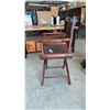Image 2 : Folding Wooden Director's Chair with Reddish-Brown Frame and Dark Brown Canvas Seat and Back