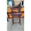 Image 4 : Folding Wooden Director's Chair with Reddish-Brown Frame and Dark Brown Canvas Seat and Back