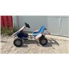 Image 1 : Kettler Kettcar Children's Go-Kart with Blue Seat, Red Fenders and White Frame