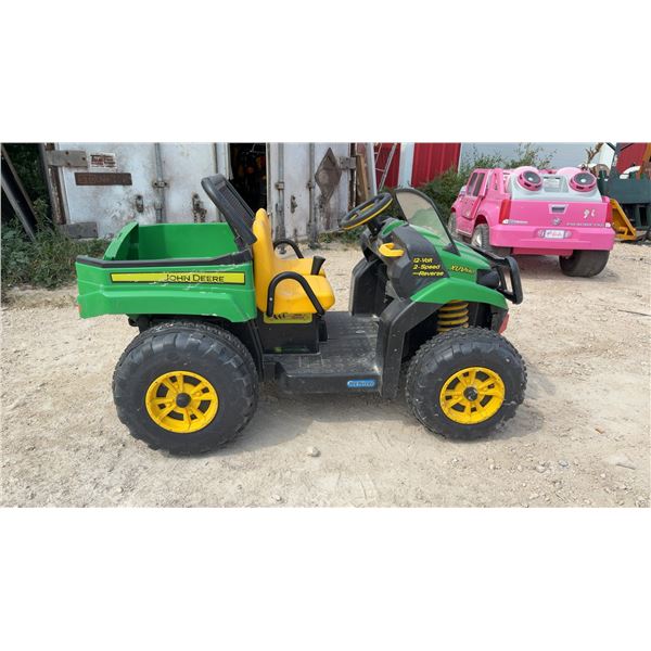John Deere Gator 12-Volt 2-Speed Electric Ride-On Toy. No Battery or Charger. Has Been Rigged to