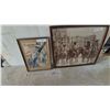 Image 1 : 1982 Winchester Sporting Arms Print 11”×14” and Framed Sepia-Tone Photo of Mounted Revolutionaries.