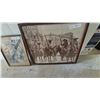 Image 2 : 1982 Winchester Sporting Arms Print 11”×14” and Framed Sepia-Tone Photo of Mounted Revolutionaries.