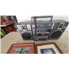 Image 2 : Vintage Sanyo M7770K Boombox, Two Framed Prints, Vivitar IC101 Camera