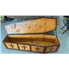 Image 4 : Halloween Decor, Handmade Wooden Coffin-Shaped Box with Ornate Jeweled Cross Accents on Lid and