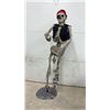 Image 1 : Life-Size Pirate Skeleton Halloween Prop with Bandana, Eye Patch, Vest, and Peg Leg, 62” Tall