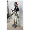 Image 2 : Life-Size Pirate Skeleton Halloween Prop with Bandana, Eye Patch, Vest, and Peg Leg, 62” Tall