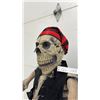 Image 7 : Life-Size Pirate Skeleton Halloween Prop with Bandana, Eye Patch, Vest, and Peg Leg, 62” Tall