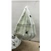 Image 2 : Halloween Decor Lot, 3 Fuzzy Spider Props, 2 Hanging Webbed Bowls, Bendable Skeleton, Fish Net