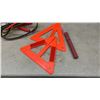 Image 4 : Winter Car Emergency Kit: Jumper Cables, Candles, Blanket, Reflecting Warning Triangles