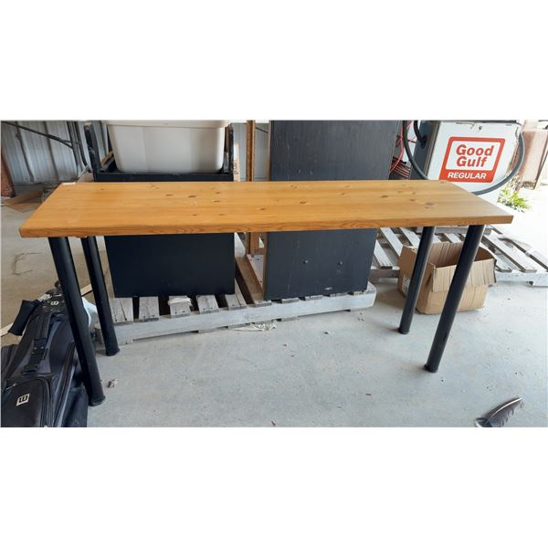 Console Table with Wood Top and Metal Legs, 16 1/2” x 59” x 29”