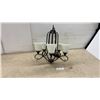 Image 1 : 6-Light Black Chandelier with Frosted Bell-Shaped Glass Shades