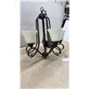 Image 2 : 6-Light Black Chandelier with Frosted Bell-Shaped Glass Shades