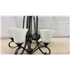 Image 4 : 6-Light Black Chandelier with Frosted Bell-Shaped Glass Shades