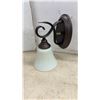 Image 4 : 7 Traditional Oil-Rubbed Bronze Single-Light Wall Sconces with Frosted Bell Glass Shades