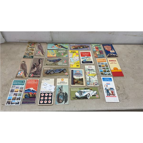 Vintage Road Maps, Seven B/A Oil, Three Gulf Oil