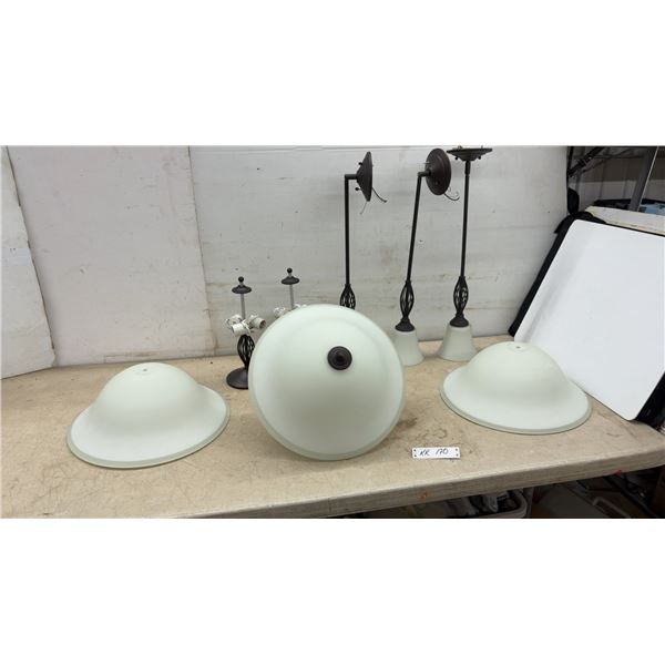 Oil-Rubbed Bronze Light Fixtures, 3 Semi-Flush Mount Ceiling Light Fixtures and 3 Pendant Style