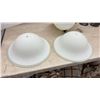 Image 3 : Six Oil-Rubbed Bronze 3-Light Semi-Flush Ceiling Fixtures with Frosted Glass Shades