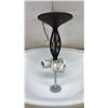 Image 7 : Six Oil-Rubbed Bronze 3-Light Semi-Flush Ceiling Fixtures with Frosted Glass Shades