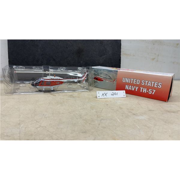 Diecast White Rose Bell TH-57 Navy Helicopter, Scale 1/43 New with Original Box