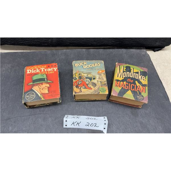 Three Big Little Books "Dick Tracy," "Buck Rogers" and "Mandrake the Magician" 1934/1935