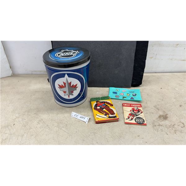 Winnipeg Jets Steel Can, Sweet Caporal 1939/40 Hockey Guide, 1919 Scranton High Novel