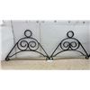 Image 1 : Pair of Decorative Black Wrought Iron Scrollwork Brackets, 22 × 32”