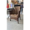 Image 1 : Wicker Armchair with Paisley Upholstered Seat and Back Cushions