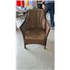 Image 5 : Wicker Armchair with Paisley Upholstered Seat and Back Cushions
