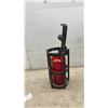 Image 2 : Vintage Railroad or Marine Style Emergency Candle Signal Lantern with Black Cast Cage and Red