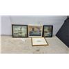 Image 1 : Four Framed Pictures, Venetian Canal, "Pike or Muskalunge" by Lawrence, Winter Landscape, Largest
