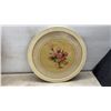 Image 6 : Four Vintage Round Framed Floral Bouquet Prints with Cream Frames, Largest 27”