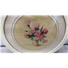 Image 7 : Four Vintage Round Framed Floral Bouquet Prints with Cream Frames, Largest 27”