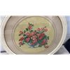 Image 9 : Four Vintage Round Framed Floral Bouquet Prints with Cream Frames, Largest 27”