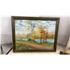 Image 2 : Five Framed, 1 Unframed Oil or Acrylic Paintings / Pictures Landscapes, Sailboats, Cabin and