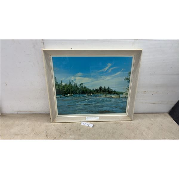 Framed CN Railway Photographic Print Fishing on the Churchill River - Saskatchewan, 24 × 28”