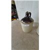 Image 2 : Two Antique Stoneware Jugs, Brown and Tan Glaze, One with Cork Stopper