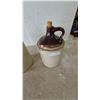 Image 3 : Two Antique Stoneware Jugs, Brown and Tan Glaze, One with Cork Stopper