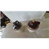 Image 4 : Two Antique Stoneware Jugs, Brown and Tan Glaze, One with Cork Stopper