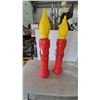 Image 1 : Pair of Vintage Red and Yellow "NOEL" Blow Mold Christmas Candles with Green Cords