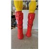 Image 3 : Pair of Vintage Red and Yellow "NOEL" Blow Mold Christmas Candles with Green Cords