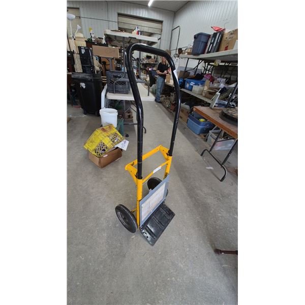 Yellow and Black Hand Truck/Dolly with Foldable Toe Plate