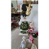 Image 2 : Christmas Decorations: Snowman Stand, Santa and Mrs. Claus Figures, Angel, Snowman, and Goose