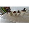 Image 1 : Four Stoneware Jugs, Two with Corks, Two with Wood Handles