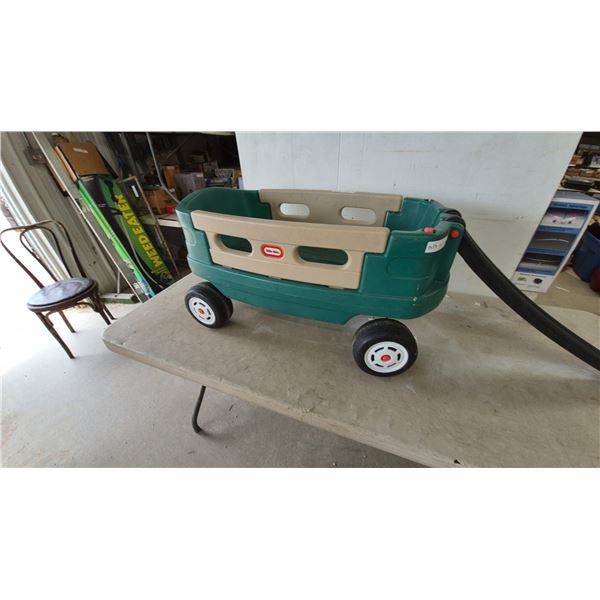 Little Tikes Green and Tan Wagon with Handle